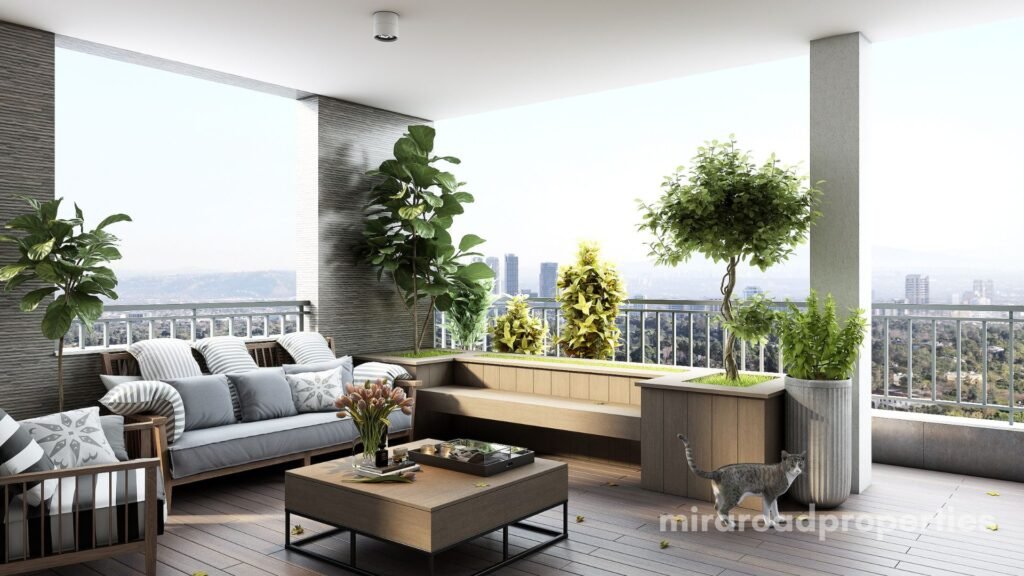 Flat for rent in Mira Road and amenities with sea view