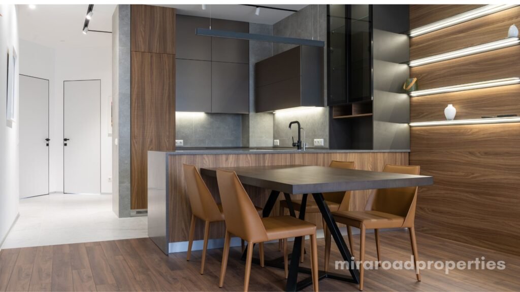 High-rise 3BHK flat for rent in Mira Road with parking