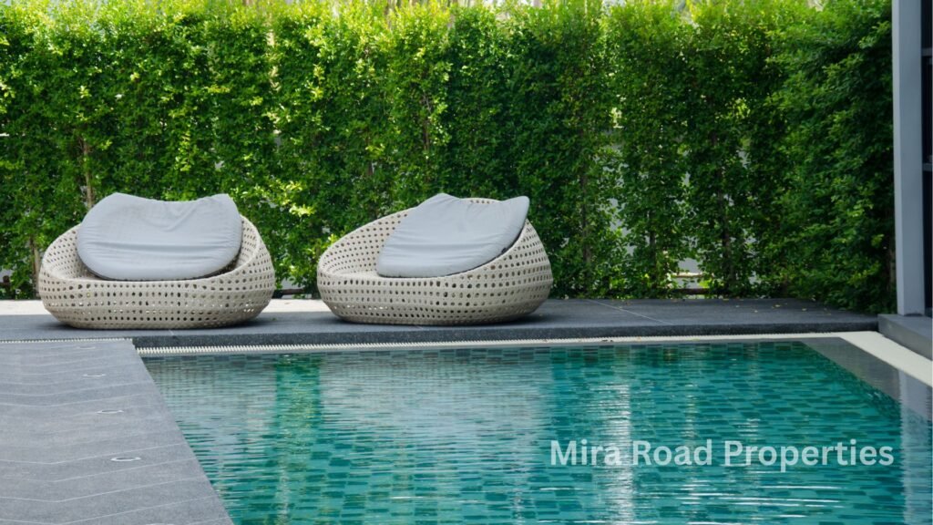 Budget Flats for sale Mira Road swimming pool