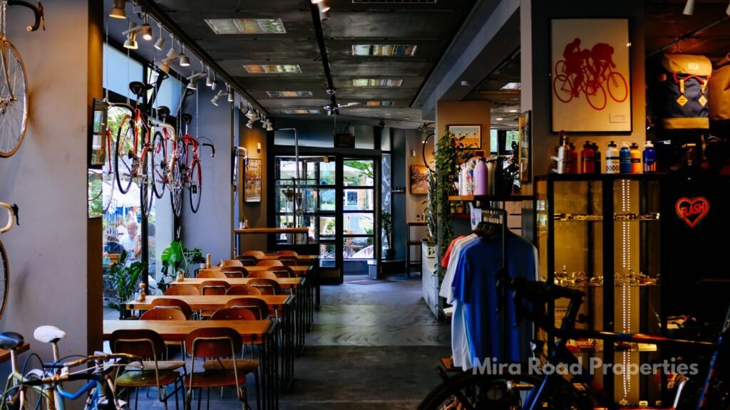 Garden facing Shops for rent in apartment Mira Road near railway station