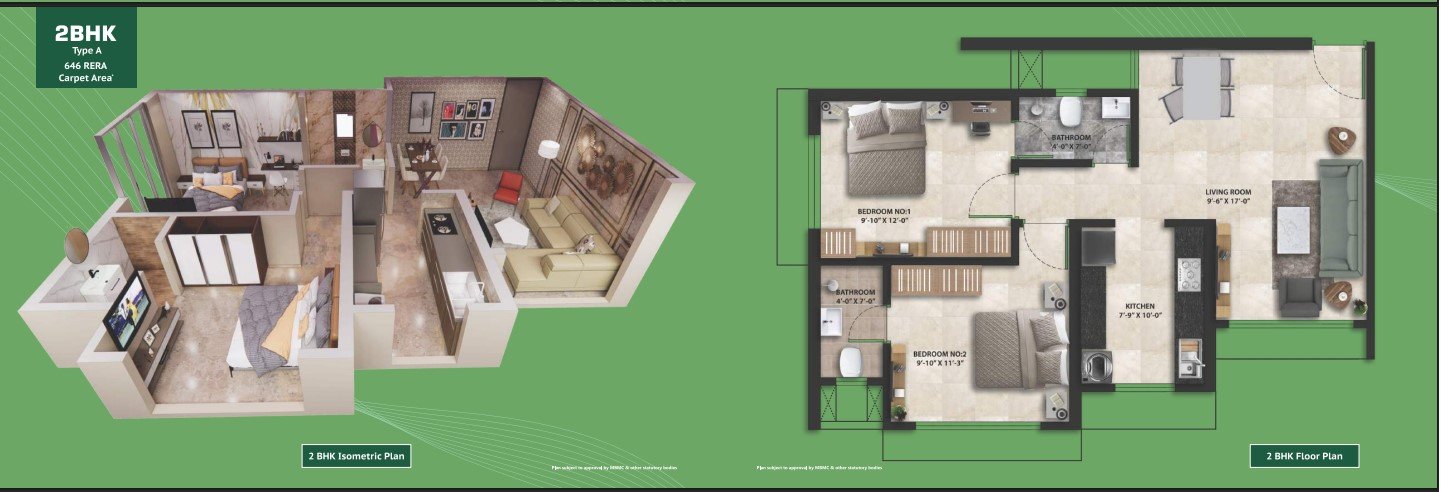 2 BHK Flat for rent in Beverly Park, Mira Road East 923 sq. ft